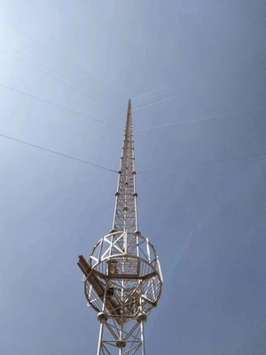 Tháp dây thép mạ kẽm nhúng nóng Antenna truyền thông Mast 30m / S